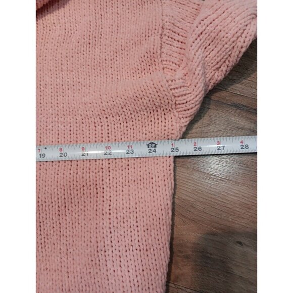Aerie Womens Light Pink Chunky Knit Turtleneck Oversized Sweater, Soft, Size Med - Picture 9 of 11
